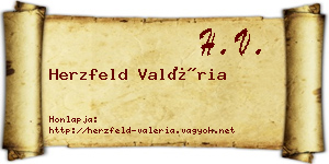 Herzfeld Valéria névjegykártya